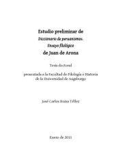 book Estudio preliminar de Diccionario de peruanismos. Ensayo filológico de Juan de Arona