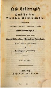 book Lord Castlereaghs Denkschriften, Depeschen, Schriftrnwechsel und sonstige amtlich-dilomatische oder vertrauliche Mitteilungen