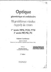 book Optique géométrique et ondulatoire - 98 Problèmes résolus et rappels de cours