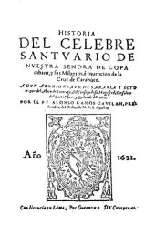 book Historia del célebre santvario de Nvestra Señora de Copacana, y sus Milagros, e Inuención de la Cruz de Carabuco [1621]