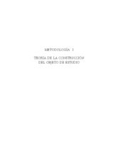 book Metodología I. Teoría de la construcción del objeto de estudio