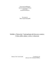 book Schiller e Nietzsche: l’antropologia del discorso estetico. Critica della cultura, storia e istituzioni