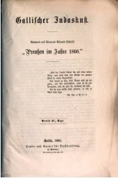 book Gallischer Judaskuß. Antwort auf Edouard Abouts Schrift "Preußen im Jahre 1860"