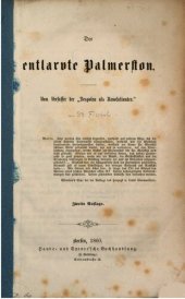 book Der entlarvte Palmerston. Vom Verfasser der "Despoten als Revolutionäre"