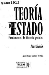 book Teoría del Estado: Fundamentos de filosofía política