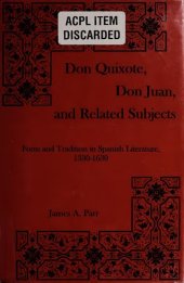 book Don Quixote, Don Juan, and Related Subjects