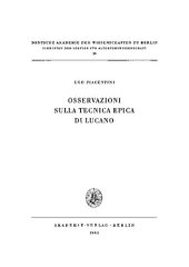 book Osservazioni sulla tecnica epica di Lucano