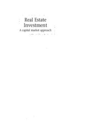 book Real Estate Investment: A Capital Market Approach