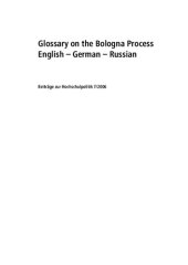 book Glossary on the Bologna Process: English-German-Russian