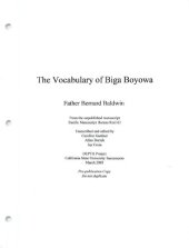 book The Vocabulary of Biga Boyowa