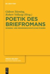 book Poetik des Briefromans: Wissens- und mediengeschichtliche Studien