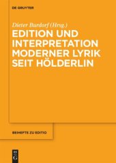 book Edition und Interpretation moderner Lyrik seit Hölderlin