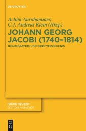 book Johann Georg Jacobi (1740–1814): Bibliographie und Briefverzeichnis