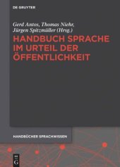 book Handbuch Sprache im Urteil der Öffentlichkeit