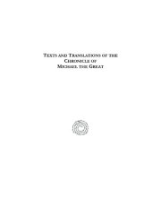 book Texts and Translations of the Chronicle of Michael the Great, Volume 10: French Translation of the Armenian Epitome (Version I) of the Chronicle of Michael the Great