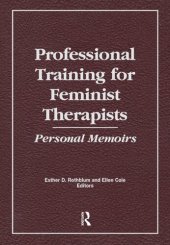 book Professional Training for Feminist Therapists