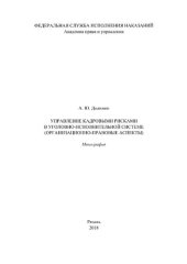 book Управление кадровыми рисками в уголовно-исполнительной системе (организационно-правовые аспекты)