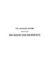 book The Laughable Stories Collected by Mar Gregory John Barhebraeus