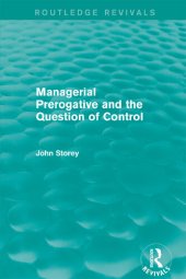 book Managerial Prerogative and the Question of Control (Routledge Revivals)