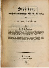 book Sicilien [Sizilien], dessen politische Entwicklung und jetzigen Zustände