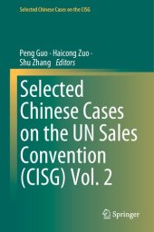 book Selected Chinese Cases on the UN Sales Convention (CISG) Vol. 2