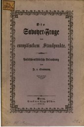 book Die Savoyer-Frage vom europäischen Standpunkte : Politisch-militärische Beleuchtung