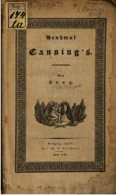 book Cannings Denkmal  oder Kosmopolitische Btrachtungen über Cannings Tod und die wahrscheinlichen Folgen desselben