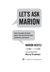 book Let's Ask Marion: What You Need to Know about the Politics of Food, Nutrition, and Health