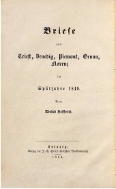 book Briefe aus Triest, Venedig, Piemont, Genua, Florenz im Spätjahre 1849