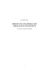 book Esbozo de una moral sin obligación ni sanción