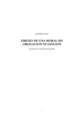 book Esbozo de una moral sin sanción ni obligación