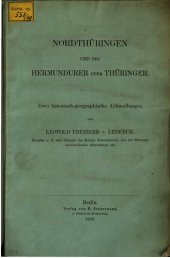 book Nordthüringen und die Hermundurer oder Thüringer ; zwei historische Abhandlungen