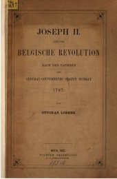 book Joseph II. und die belgische Revolution nach den Papieren des General-Gouverneurs Grafen Murray 1787