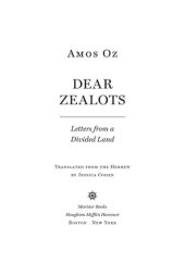 book Dear Zealots: Letters from a Divided Land