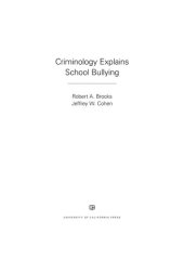 book Criminology Explains School Bullying