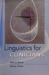 book Linguistics for Clinicians: A Practical Introduction