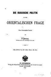 book Die russische Politik in der orientalischen Frage : Eine historische Studie