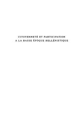 book Citoyenneté et participation à la basse époque hellénistique