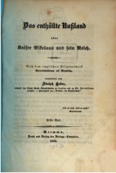 book Das enthüllte Russland oder Kaiser Nikolaus und sein Reich