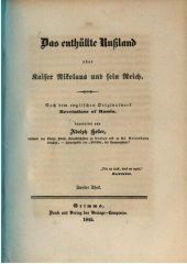 book Das enthüllte Russland oder Kaiser Nikolaus und sein Reich