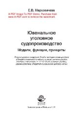 book Ювенальное уголовное судопроизводство. Модели, функции, принципы: монография : научная специальность 12.00.09 "Уголовный процесс, криминалистика; оперативно-розыскная деятельность"