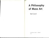 book A Philosophy of Mass Art