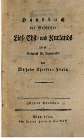 book Handbuch der Geschichte Lief-, Esth- und Kurlands zum Gebrauch für Jedermann