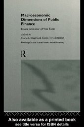 book Macroeconomic Dimensions of Public Finance: Essays in Honour of Vito Tanzi