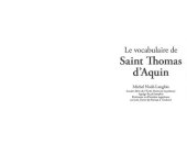 book Le vocabulaire de saint Thomas d'Aquin. Nouvelle édition