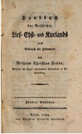 book Handbuch der Geschichte Lief-, Esth- und Kurlands zum Gebrauch für Jedermann