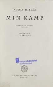 book Min kamp 1 : Et Oppgjør