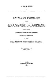 book Catalogo sommario della Esposizione Gregoriana (rist. anast. 1904)