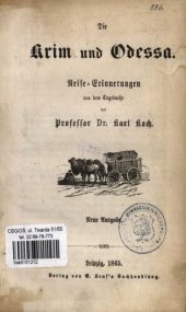 book Die Krim und Odessa. Reise-Erinnerungen aus dem Tagebuch des Professor Dr. Karl Koch