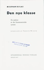 book Den nye klasse : en analyse av det kommunistiske system